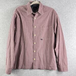 Tommy Jeans Men's Button-Down Shirt Size Medium Long Sleeve Burgundy Plaid